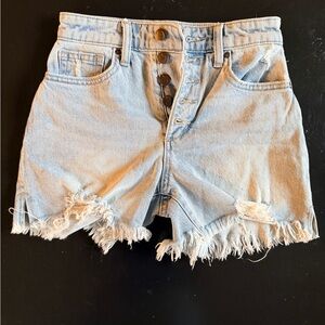 Joe's Jeans Frayed Hem Light Blue Jean Shorts